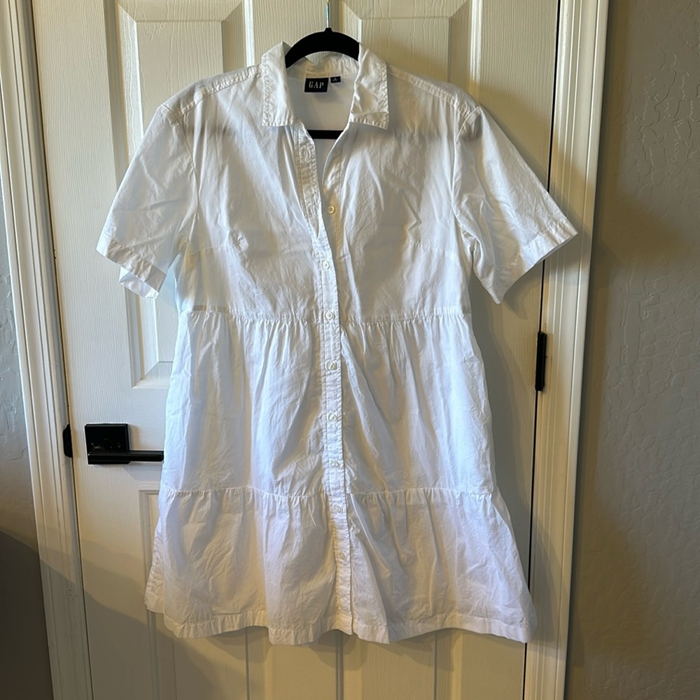Gap white tiered mini dress
